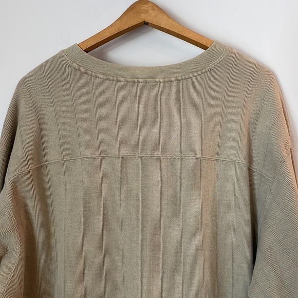 Columbia Sweater Men XL Tan V Neck Stretchy Columbia Tag on L Sleeve - Picture 6 of 12